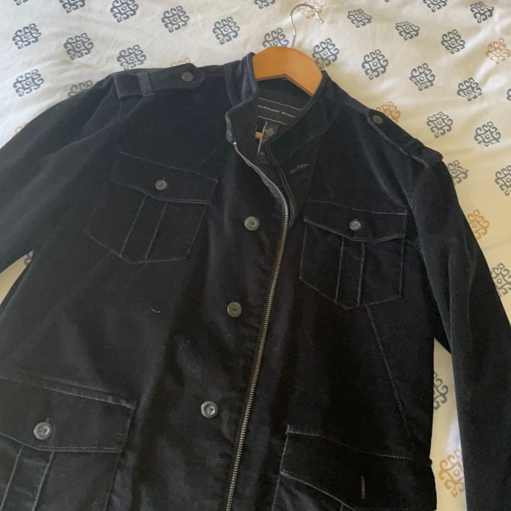 Men’s black/dark blue velveteen jacket